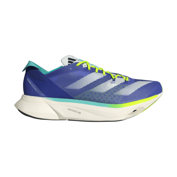 adidas Men's Adizero Adios Pro 3 Cobalt Blue/Zero Metalic/Lucid Lemon