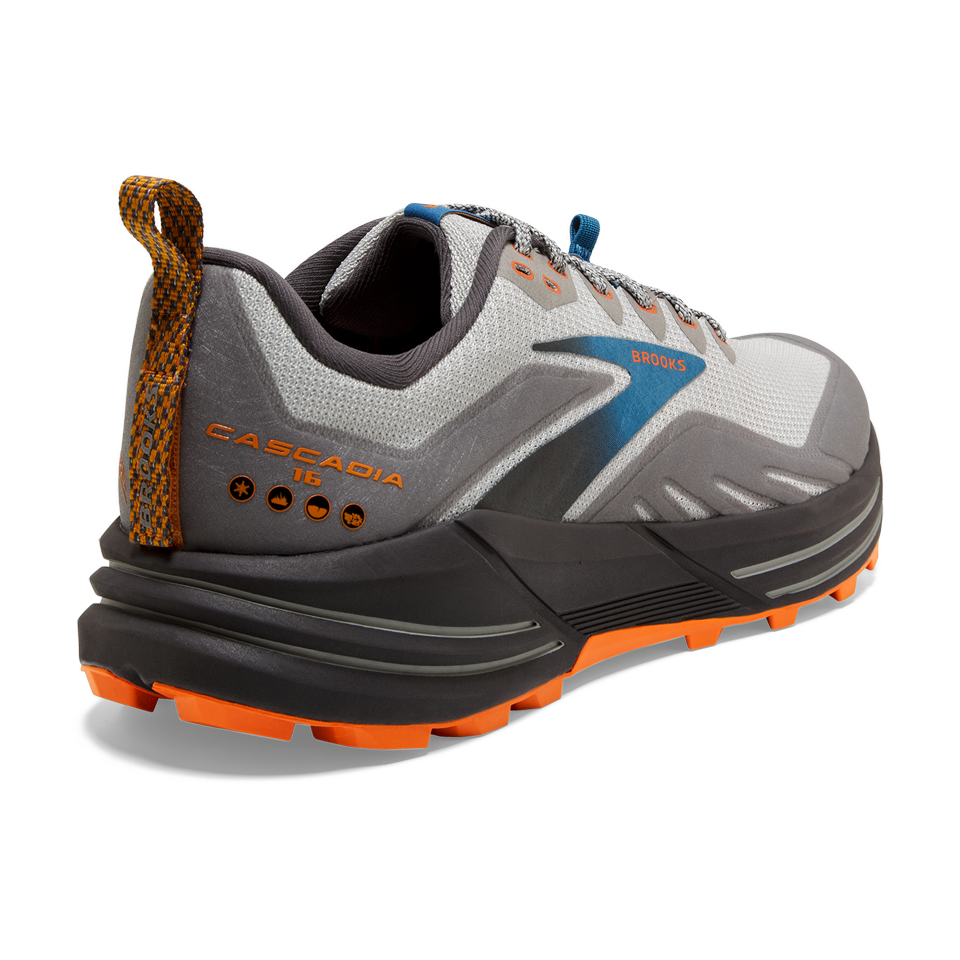 Brooks Men's Cascadia 16 Oyster Mushroom/Alloy/Orange - Play